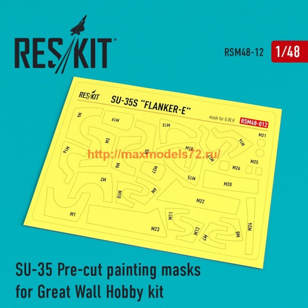 RSM48-0012 Su-35 Pre-cut painting masks for Great Wall Hobby kit (thumb55865)