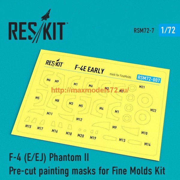 RSM72-0007 F-4 (E/EJ) Phantom II Pre-cut painting masks for Fine Molds Kit (thumb55873)