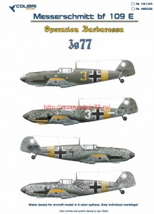 COLIBRI 1/72 SB-2,I-15bis,I-153,La-5/7,P-39,Bf 109E,IL-2,I-16,MC.202 decals 