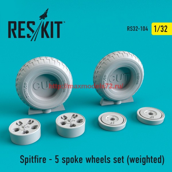 RS32-0104   Spitfire — 5 spoke wheels set (weighted) (thumb58092)