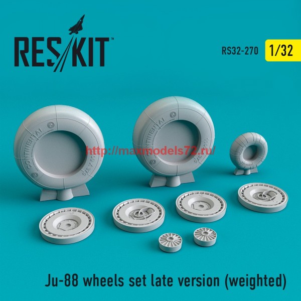 RS32-0270   Ju-88 wheels set late version  (weighted) (thumb58120)