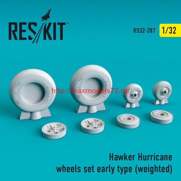 RS32-0287   Hawker Hurricane wheels set early type  (weighted) (thumb58126)
