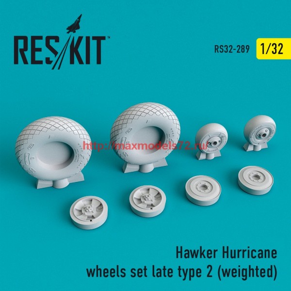 RS32-0289   Hawker Hurricane wheels set late type 2  (weighted) (thumb58130)