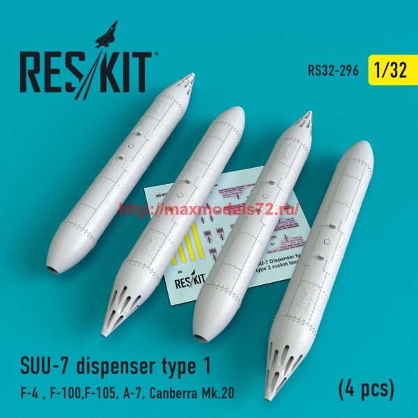 RS32-0296   SUU-7 dispenser type 1 (4 pcs) (F-4, F-100, F-105, A-7, Canberra Mk.20) (thumb58140)