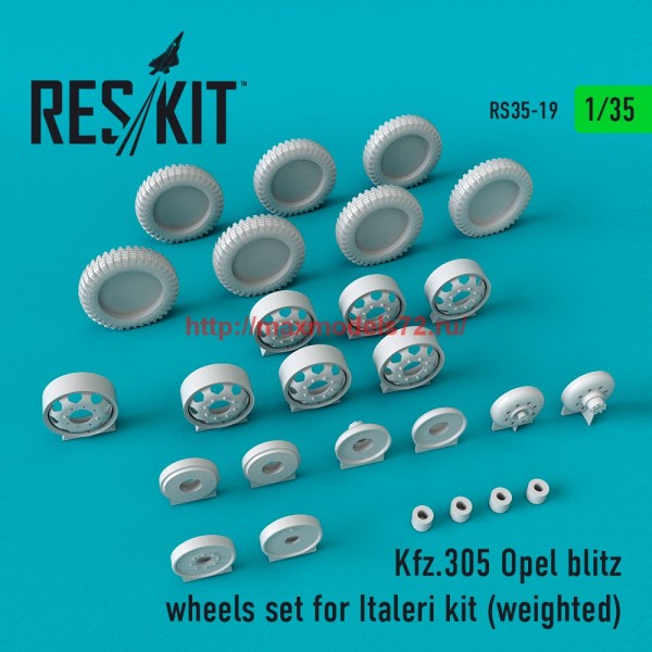 RS35-0019   Kfz.305 Opel blitz wheels set for Italeri Kit (weighted) (thumb58070)