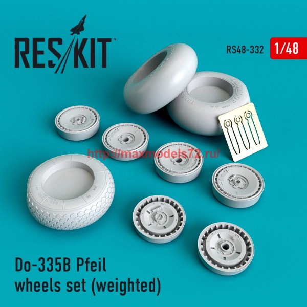 RS48-0332   Do-335В Pfeil wheels set (weighted) (thumb58186)
