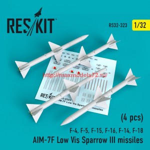 RS32-0323   AIM-7F Low Vis Sparrow III missiles (4pcs) (F-4, F-5, F-15, F-16, F-14, F-18) (thumb59513)