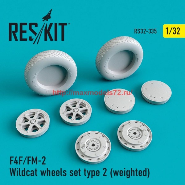 RS32-0335   F4F/FM-2 Wildcat wheels set type 2 (weighted) (thumb59249)