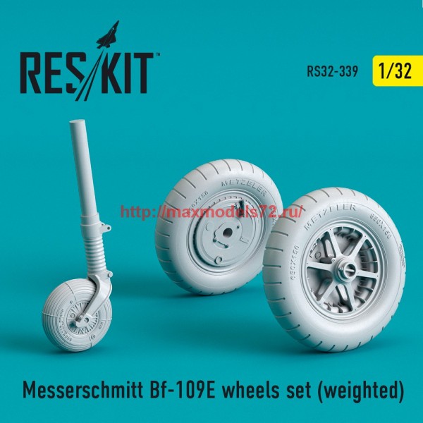RS32-0339   Messerschmitt Bf-109E wheels set (weighted) (thumb59519)