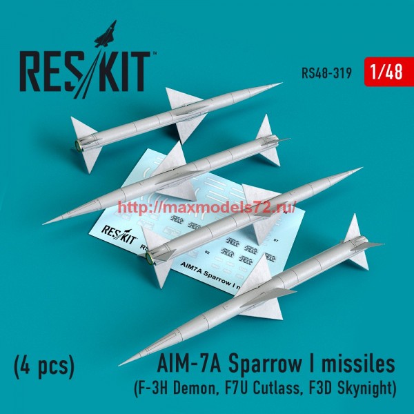 RS48-0319   AIM-7A Sparrow I missiles (4pcs) (F-3H Demon, F7U Cutlass, F3D Skynight) (thumb59253)