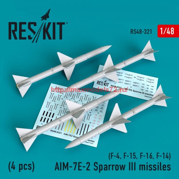 RS48-0321   AIM-7E-2 Sparrow III missiles (4pcs) (F-4, F-15, F-16, F-14) (thumb59257)
