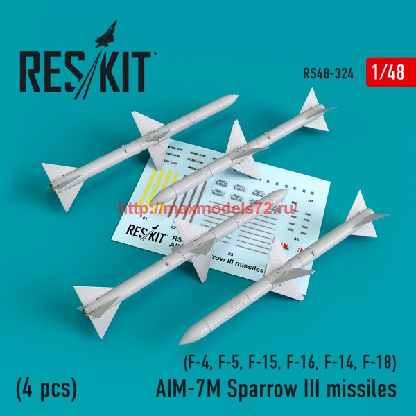 RS48-0324   AIM-7M Sparrow III missiles (4pcs) (F-4, F-5, F-15, F-16, F-14, F-18) (thumb59263)