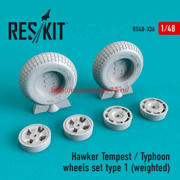 RS48-0336   Hawker Tempest/Typhoon wheels set type 1 (weighted) (thumb59527)