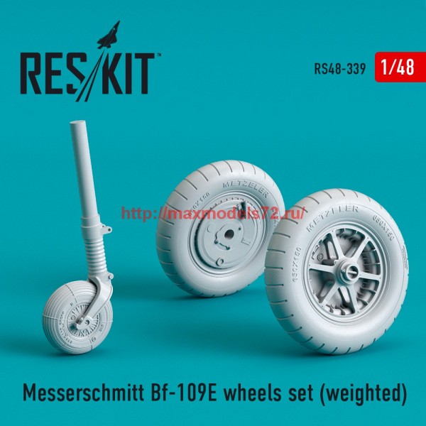 RS48-0339   Messerschmitt Bf-109E wheels set (weighted) (thumb59529)
