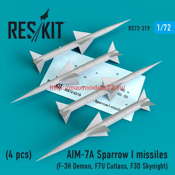 RS72-0319   AIM-7A Sparrow I missiles (4pcs) (F-3H Demon, F7U Cutlass, F3D Skynight) (thumb59281)