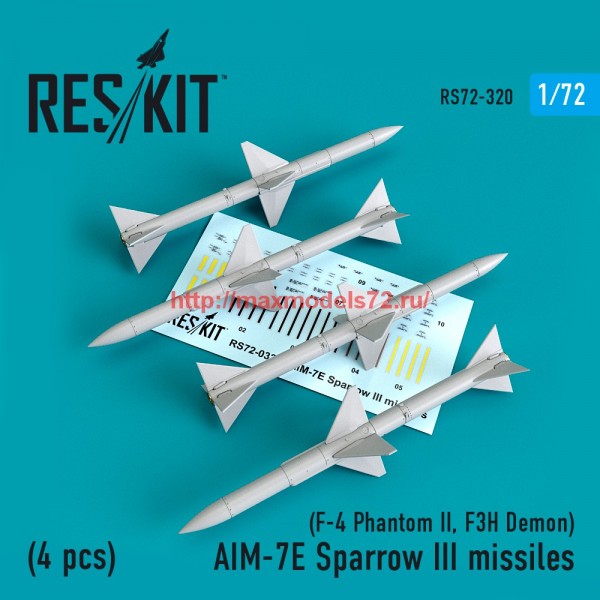 RS72-0320   AIM-7E Sparrow III missiles (4pcs) (F-4 Phantom II, F-3H Demon) (thumb59283)