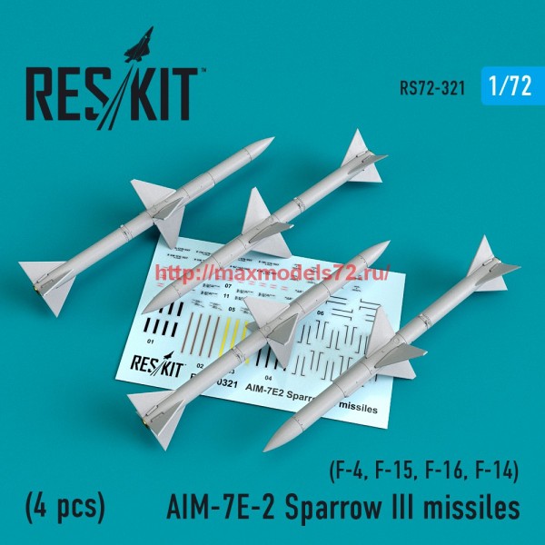 RS72-0321   AIM-7E-2 Sparrow III missiles (4pcs) (F-4, F-15, F-16, F-14) (thumb59285)