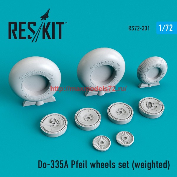 RS72-0331   Do-335 А Pfeil wheels set (weighted) (thumb59295)