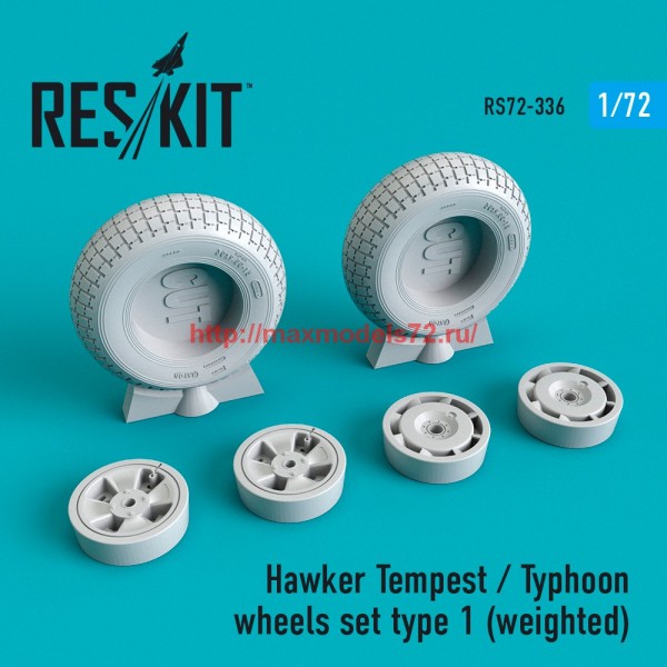 RS72-0336   Hawker Tempest/Typhoon wheels set type 1  (weighted) (thumb59555)