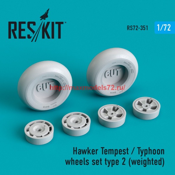 RS72-0351   Hawker Tempest/Typhoon wheels set type 2  (weighted) (thumb59563)