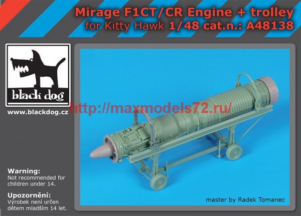 BDA48138   1/48 Mirage F1CT/CR engine+trolley (thumb62348)