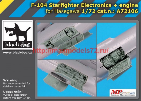BDA72106   1/72 F-104 Starfighter electronics + engine (thumb62304)