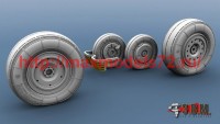 RS48018   Миг-29 СМТ колеса шасси (два вида ступиц)1/48 (attach1 62537)
