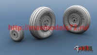 RS48022   Як-9 колеса шасси (для бетонных аэродромов) 1/48 (attach1 62547)