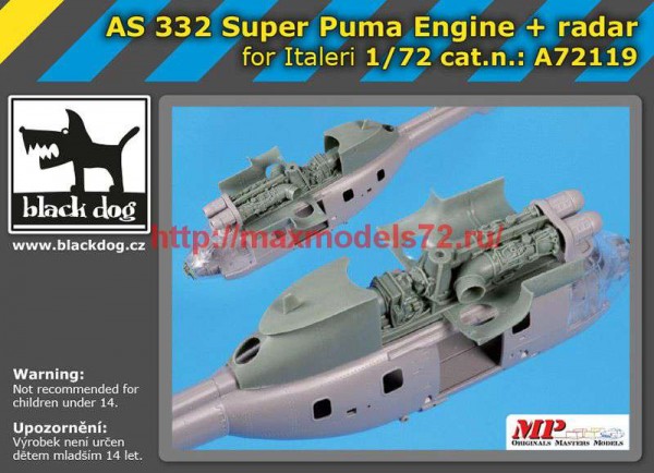 BDA72119   1/72 AS 332 Super Puma  engine+ radar (thumb67436)