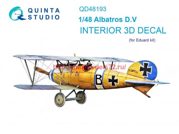 QD48193   3D Декаль интерьера кабины Albatros D.V (Eduard) (thumb69454)