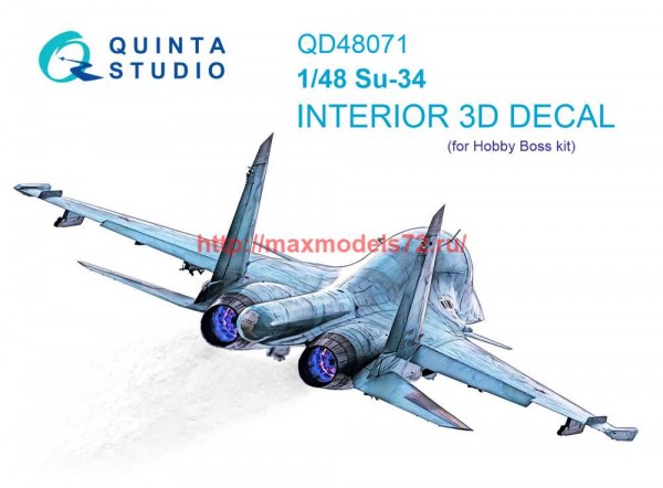 QD48071   3D Декаль интерьера кабины Су-34 (HobbyBoss) (thumb68835)