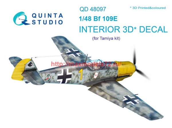 QD48097   3D Декаль интерьера кабины Bf 109E (Tamiya) (thumb68964)