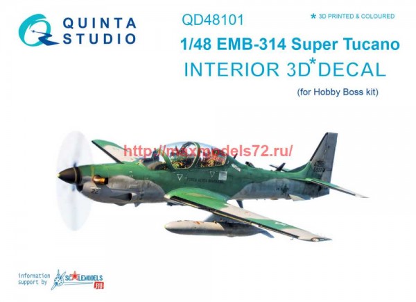 QD48101   3D Декаль интерьера кабины EMB-314 Super Tucano (HobbyBoss) (thumb68984)