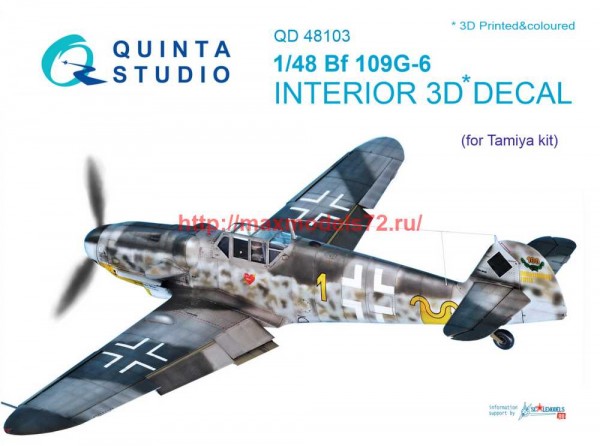 QD48103   3D Декаль интерьера кабины Bf 109G-6 (Tamiya) (thumb68994)