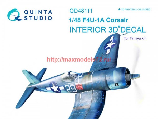 QD48111   3D Декаль интерьера кабины F4U-1A (Tamiya) (thumb69036)