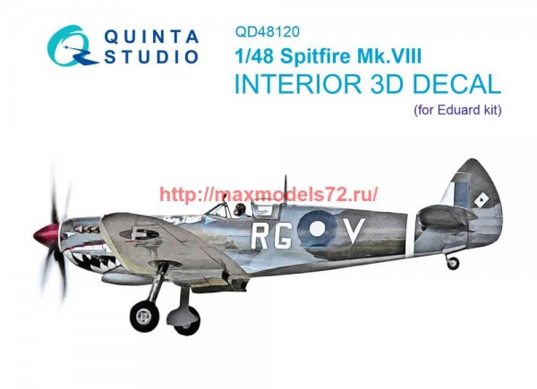 QD48120   3D Декаль интерьера кабины Spitfire Mk.VIII (Eduard) (thumb69089)