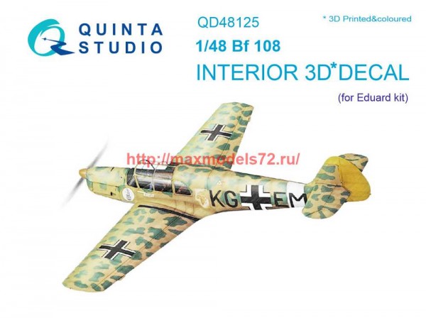 QD48125   3D Декаль интерьера кабины Bf108 (Eduard) (thumb69114)