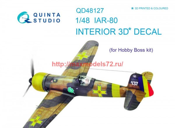 QD48127   3D Декаль интерьера кабины IAR-80 (HobbyBoss) (thumb69124)