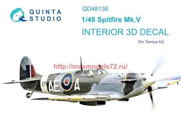QD48136   3D Декаль интерьера  Spitfire Mk.V (Tamiya) (thumb69169)