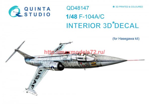QD48147   3D Декаль интерьера кабины F-104A/C (Hasegawa) (thumb69223)
