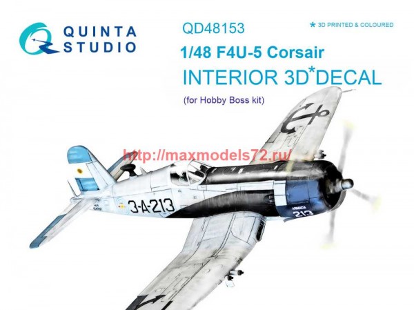 QD48153   3D Декаль интерьера кабины F4U-5 (Hobby Boss) (thumb69253)