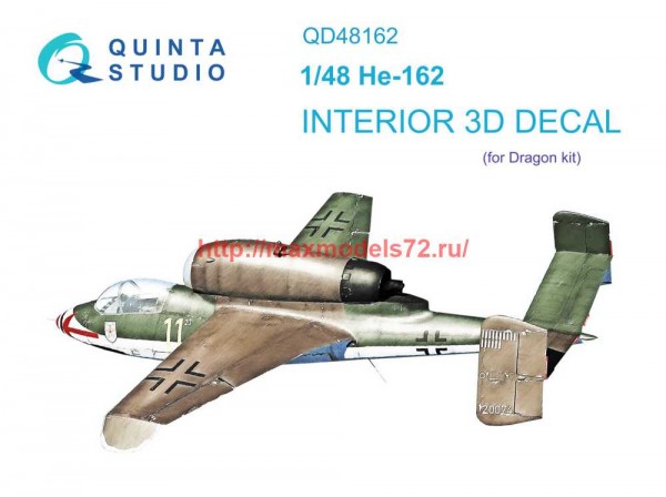 QD48162   3D Декаль интерьера кабины He 162 (Dragon) (thumb69298)