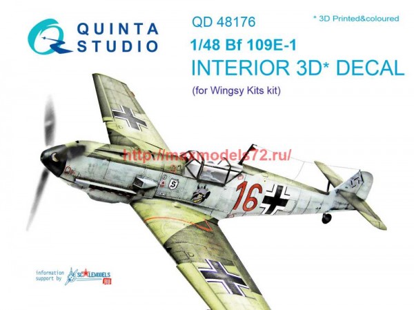 QD48176   3D Декаль интерьера кабины Bf 109E-1 (Wingsy kits) (thumb69368)