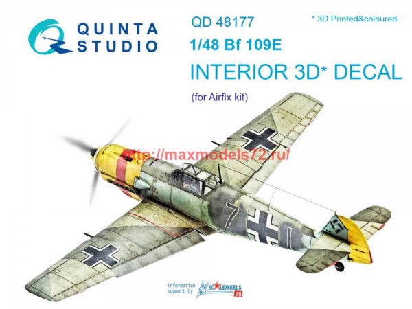 QD48177   3D Декаль интерьера кабины Bf 109E (Airfix) (thumb69373)
