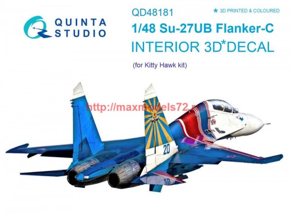 QD48181   3D Декаль интерьера кабины Су-27УБ (KittyHawk) (thumb69394)