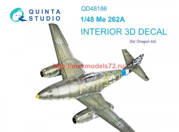 QD48186   3D Декаль интерьера кабины Me 262A (Dragon) (thumb69419)