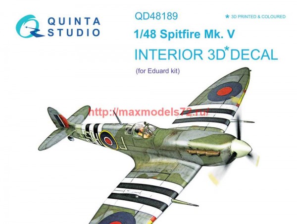 QD48189   3D Декаль интерьера кабины  Spitfire Mk.V (Eduard) (thumb69434)