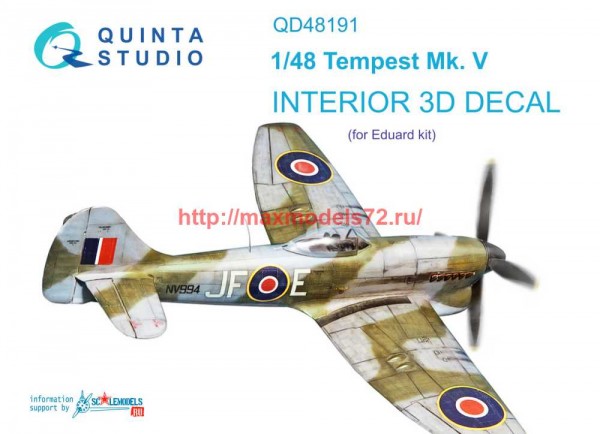 QD48191   3D Декаль интерьера кабины Tempest Mk.V (Eduard) (thumb69444)