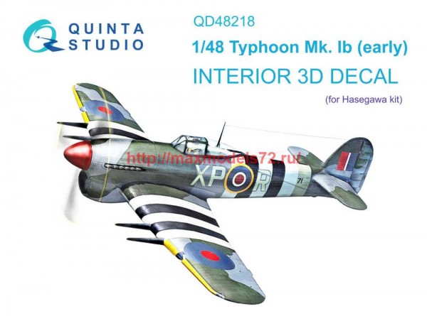 QD48218   3D Декаль интерьера кабины Hawker Typhoon Mk.1b early (Hasegawa) (thumb69565)