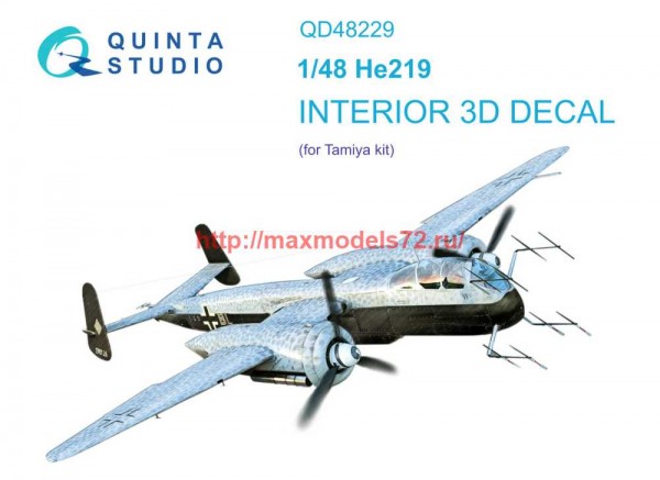 QD48229   3D Декаль интерьера кабины He 219 (Tamiya) (thumb69615)